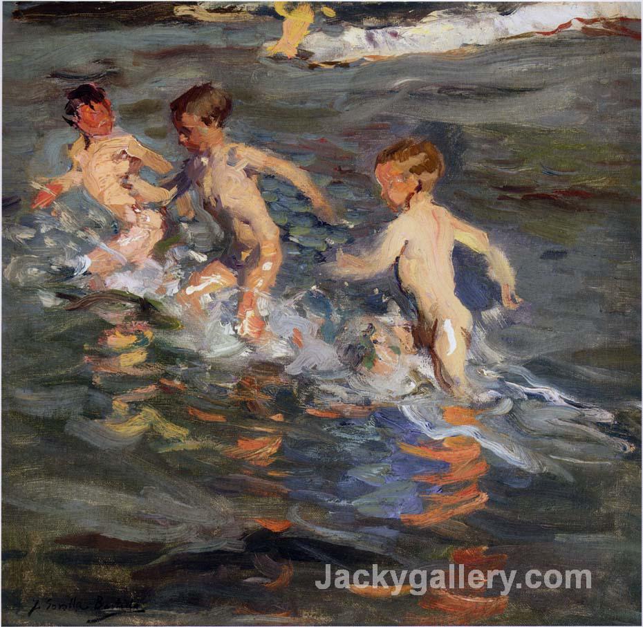 Children at the beach by Joaquin Sorolla y Bastida paintings reproduction